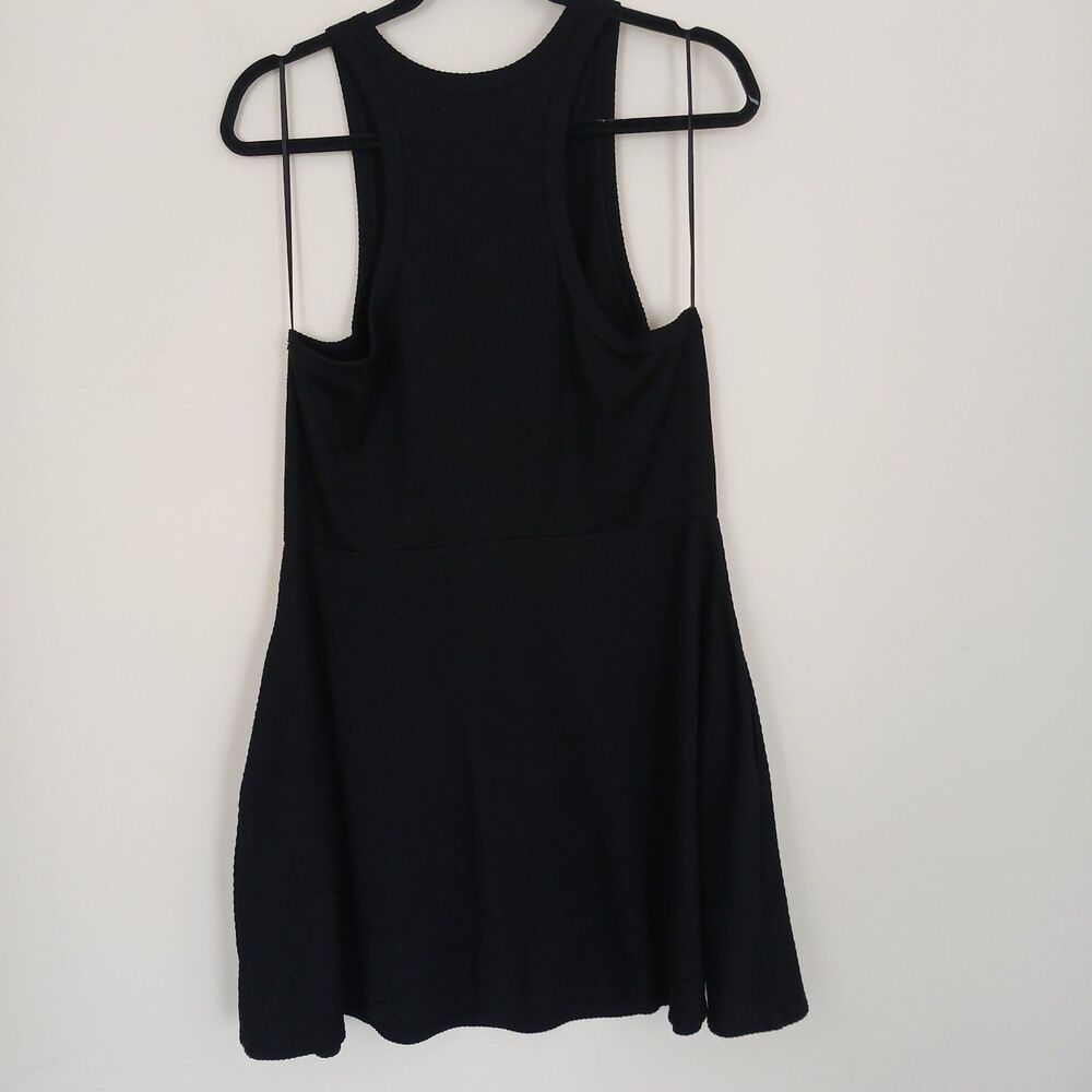 Nordstrom Ribbed Fit N Flare Skater Dress A-Line Mini Sleeveless Women XL Black